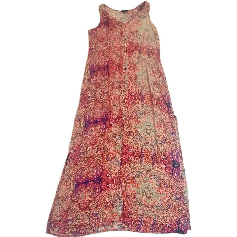 Cupio Paisley Multicolor Women's Boho Maxi  Dress Medium